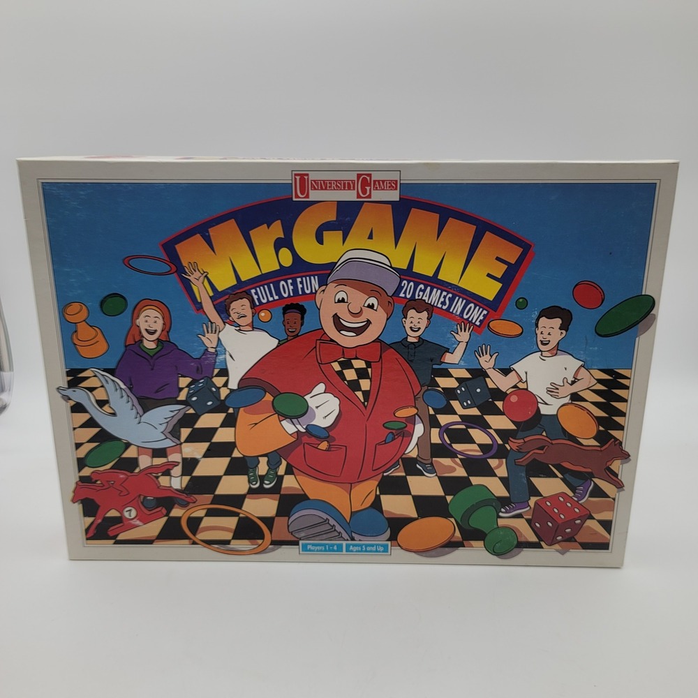 Vintage 1993 University Games Mr. Game 20 Games In One‎ Board Game Complete Set